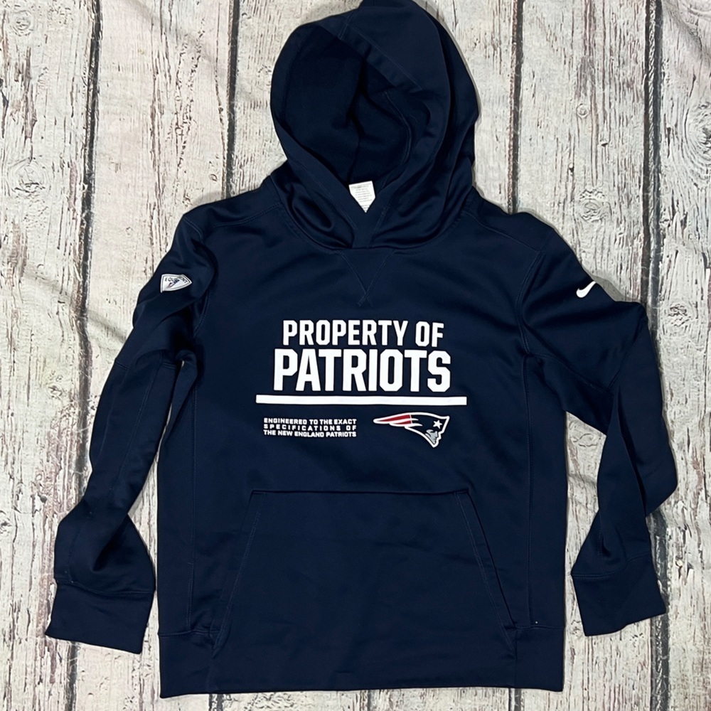 New England Patriots Nike Therma - Fit NFL Hoodie Boys Youth Jumper Sweatshirt